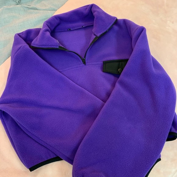 Purple cropped quarter zip up - Picture 2 of 3